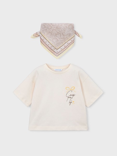 Camiseta Ni�a Crema Mayoral
