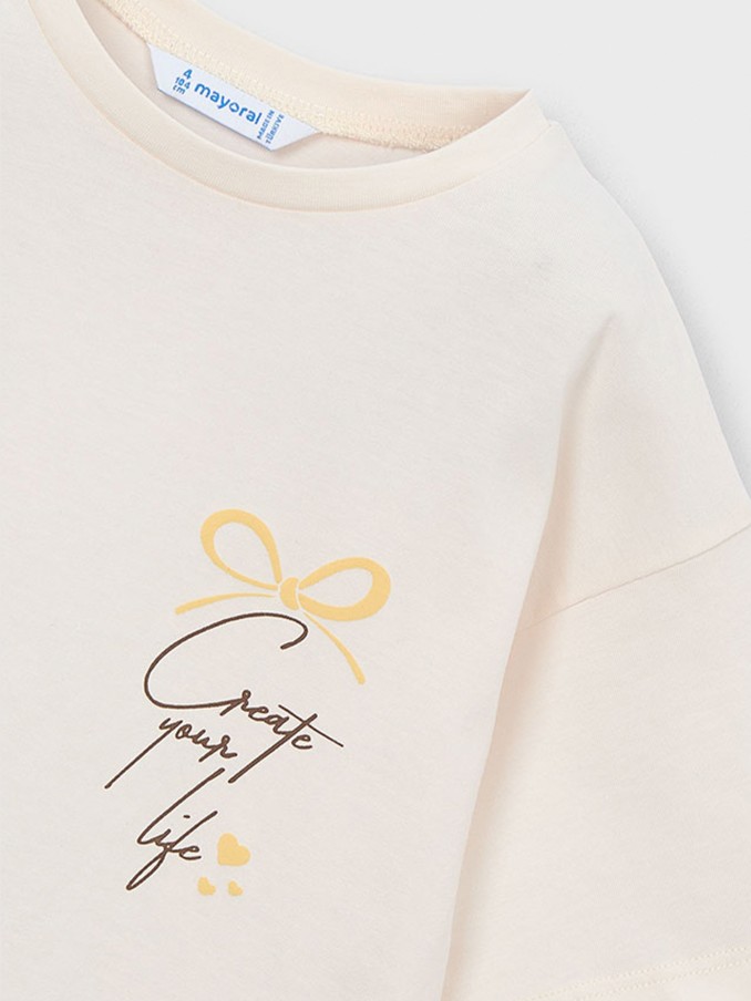T-Shirt Girl Cream Mayoral