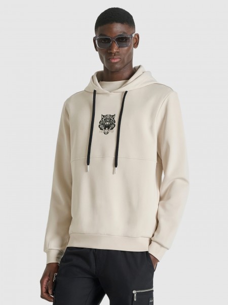Sweatshirt Antony Morato Homem Hoodie Relaxed Fit In Interlock Cotton Blend Fabric With  Rubber Inje