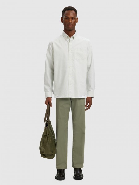 Camisa Selected Homem Slhregrick-Ox Shirt Ls Noos