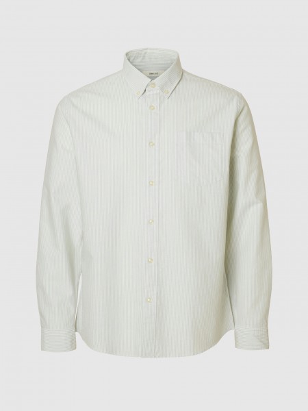 Camisa Selected Homem Slhregrick-Ox Shirt Ls Noos