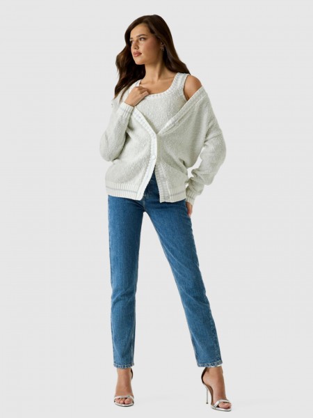 Casaco Guess Mulher Ls Vn Veronica Cardi Swtr