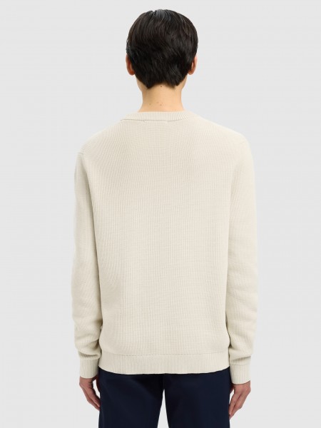 Pullover Man Cream Selected