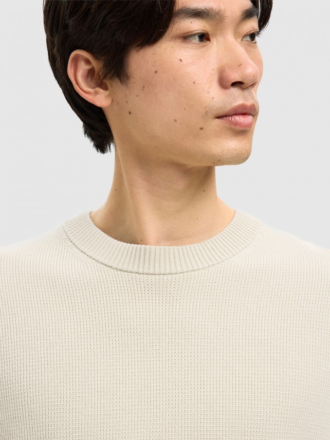 Pullover Man Cream Selected
