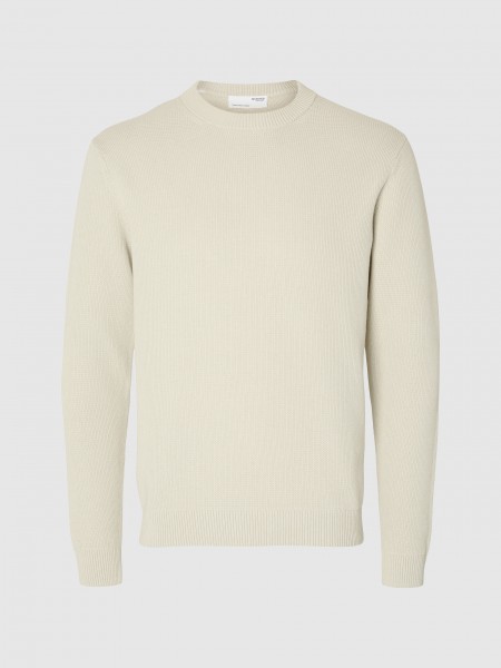Pullover Man Cream Selected