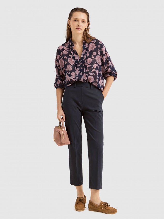 Pants Woman Navy Blue Lion Of Porches