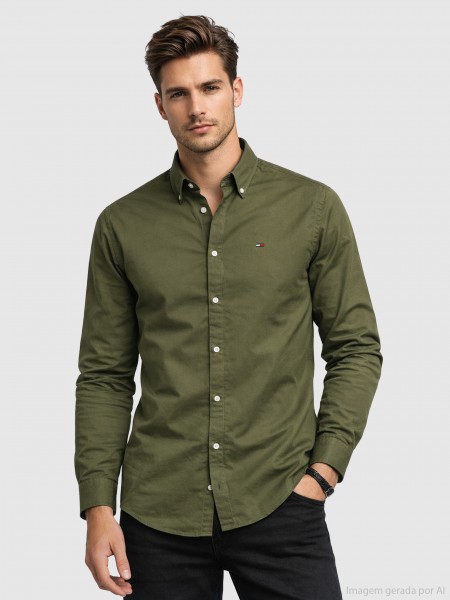Camisa Homem Tjm Original Stretch Shirt Tommy Jeans