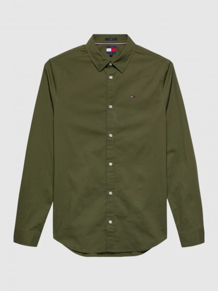 Camisa Homem Tjm Original Stretch Shirt Tommy Jeans