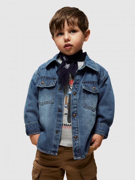 Camisa Name It Menino Nmmblue Oz Dnm Ls Shirt 6677-Ov B