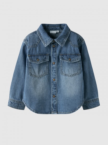 Camisa Name It Menino Nmmblue Oz Dnm Ls Shirt 6677-Ov B