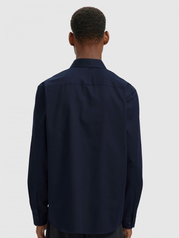 Camisa Hombre Azul Marino Selected