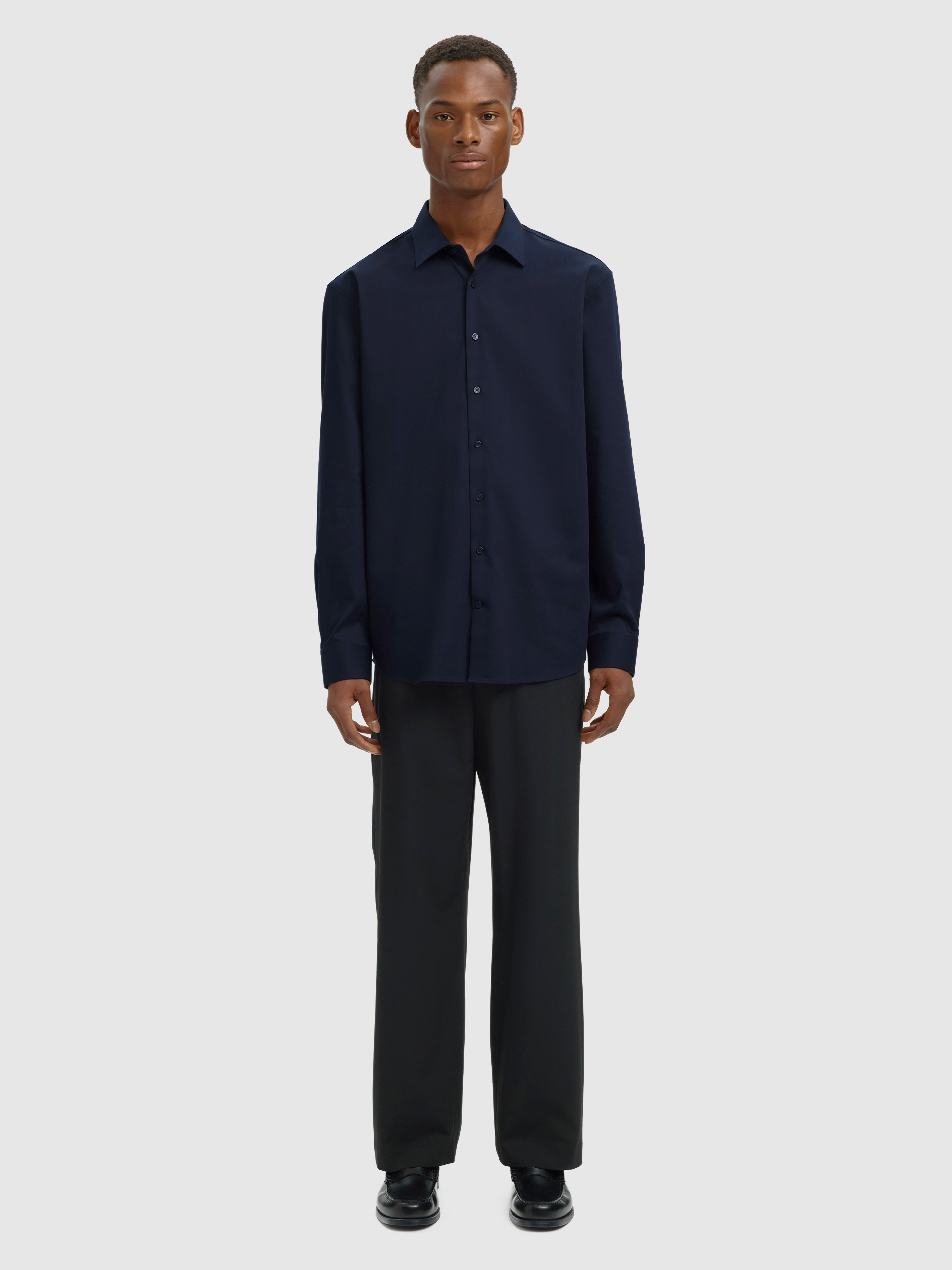 Shirt Man Navy Blue Selected