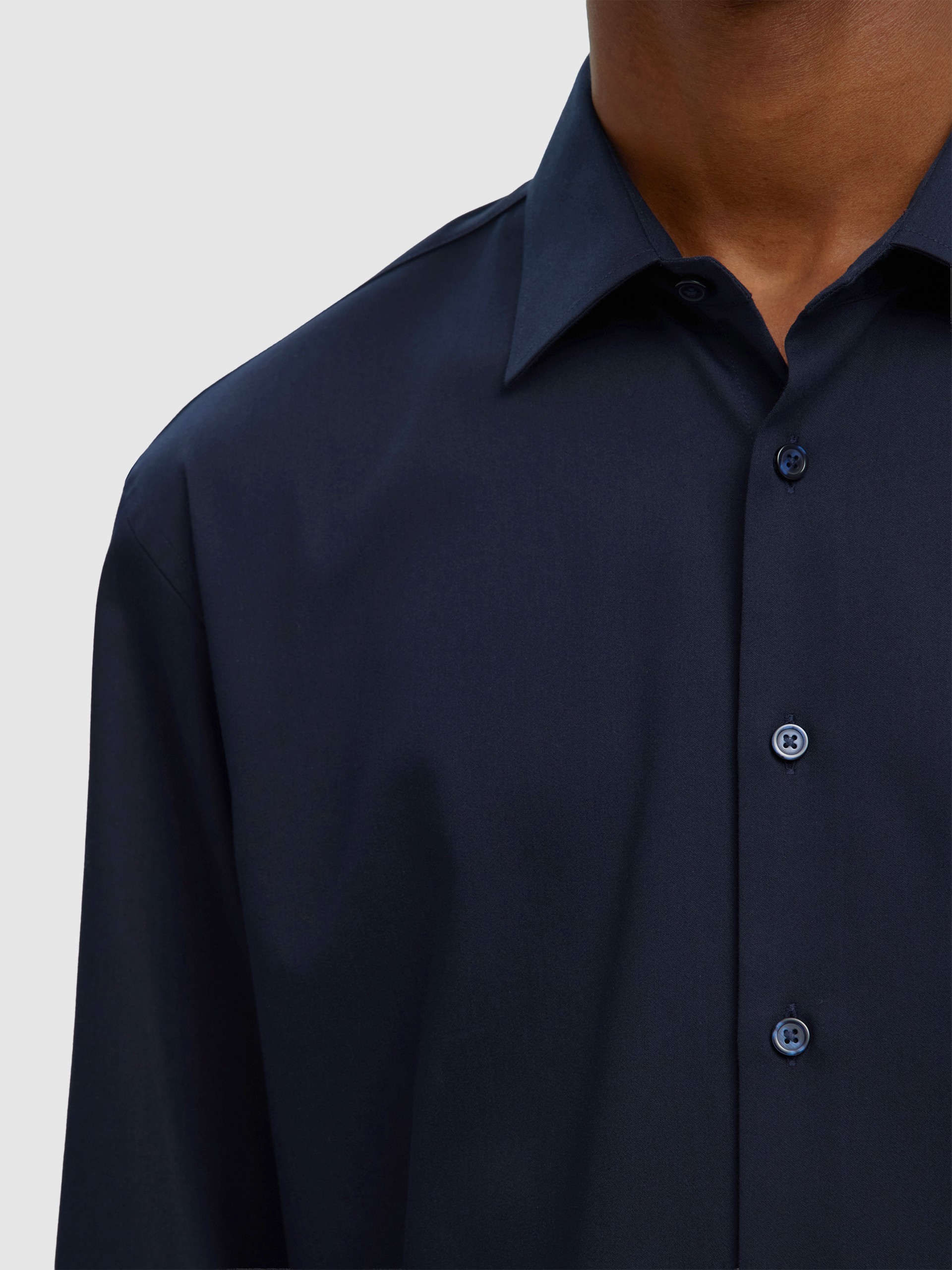 Shirt Man Navy Blue Selected