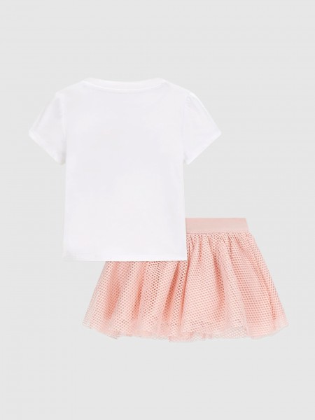 2 Pe�as Guess Menina Set T-Shirt+ Skirt