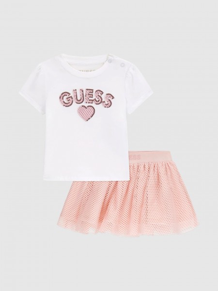 2 Pe�as Guess Menina Set T-Shirt+ Skirt