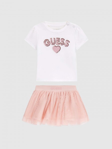 2 Pe�as Guess Menina Set T-Shirt+ Skirt