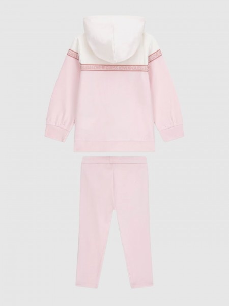 2 Pe�as Guess Menina Set Active Top W/zip+Leggings