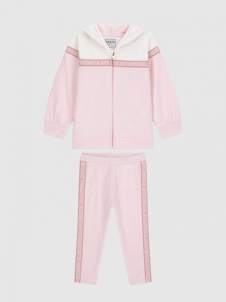2 Pe�as Guess Menina Set Active Top W/zip+Leggings