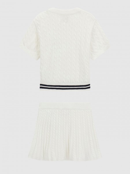 2 Pe�as Guess Menina Set Ss Sweater + Sweater Skirt