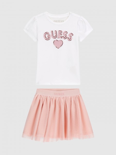 2 Pe�as Guess Menina Set T-Shirt+ Skirt