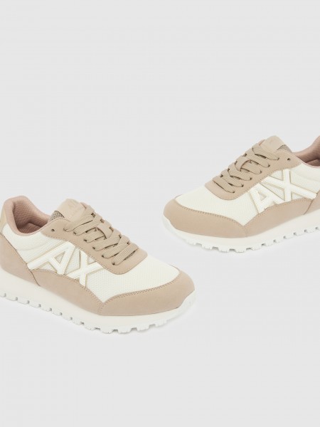 Sapatilha Armani Exchange Mulher Sneaker Drop Microsuede+Mesh+Calf Pu