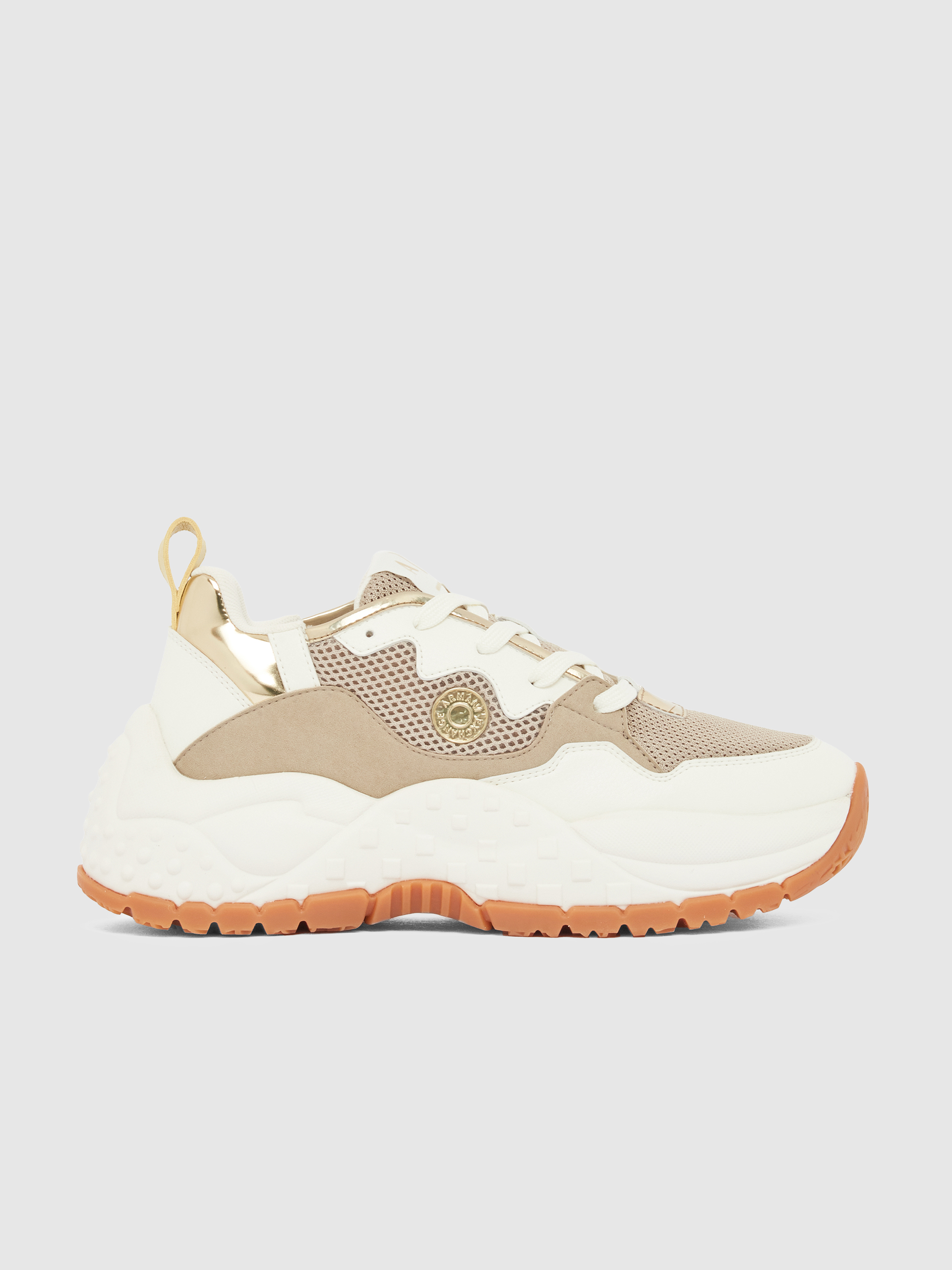 Sapatilha Armani Exchange Mulher Sneaker Vedder Microsuede+Mini Tumbled Pu+Mesh+Mirror Pu