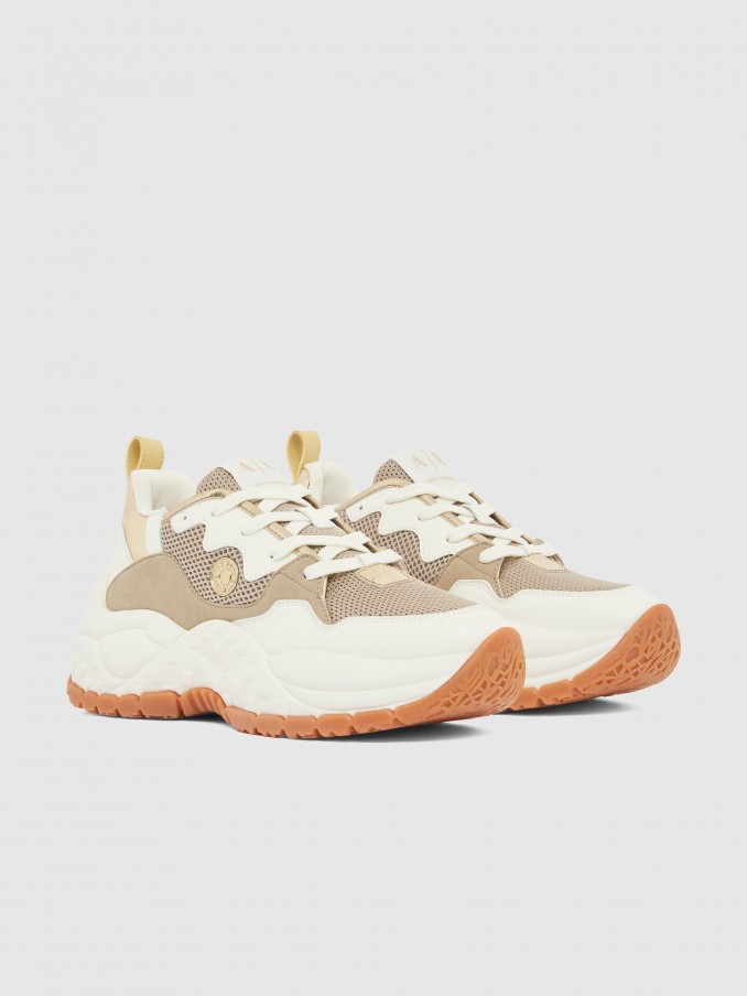 Sapatilha Armani Exchange Mulher Sneaker Vedder Microsuede+Mini Tumbled Pu+Mesh+Mirror Pu