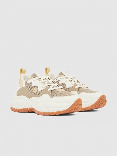 Sapatilha Armani Exchange Mulher Sneaker Vedder Microsuede+Mini Tumbled Pu+Mesh+Mirror Pu