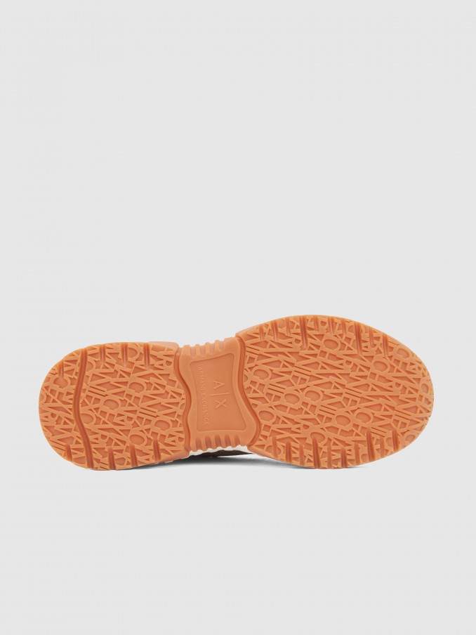 Sapatilha Armani Exchange Mulher Sneaker Vedder Microsuede+Mini Tumbled Pu+Mesh+Mirror Pu