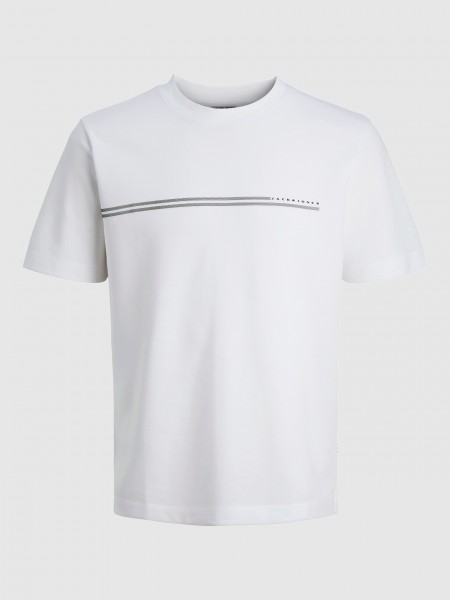 T-Shirt Jack & Jones Homem Jcofusion Chest Brand Tee Ss Crew Noos