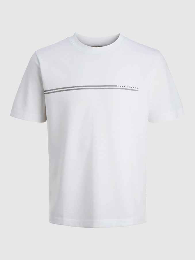 T-Shirt Jack & Jones Homem Jcofusion Chest Brand Tee Ss Crew Noos