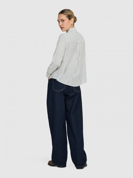 Camisa Only Mulher Onlwendy L/s Shirt Wvn Noos