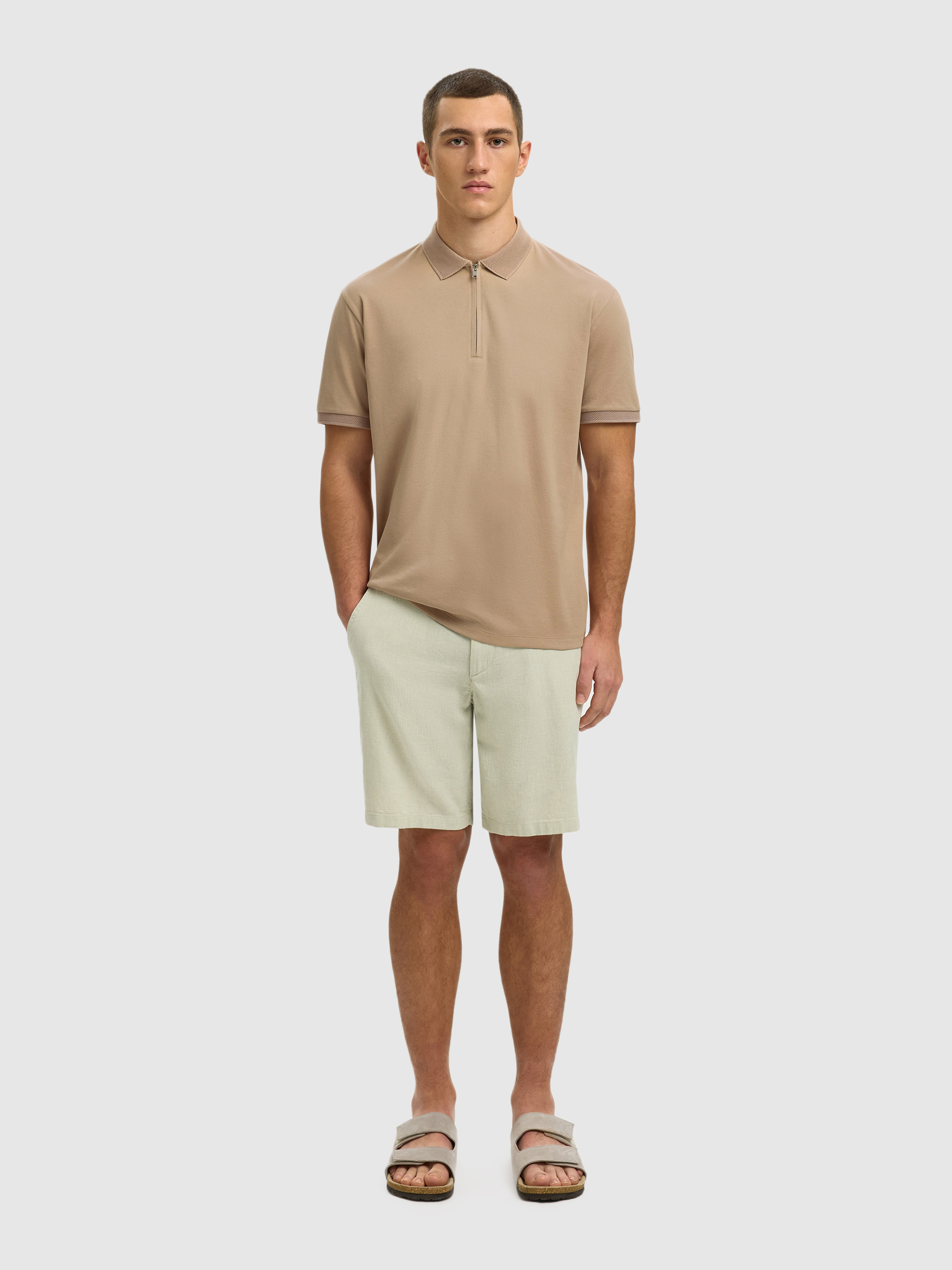 Polo Hombre Beige Selected