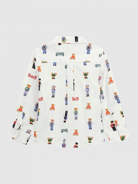 Camisa Guess Menino Oxford Adj. Ls Shirt_Ceremony