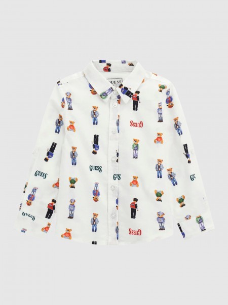Camisa Guess Menino Oxford Adj. Ls Shirt_Ceremony