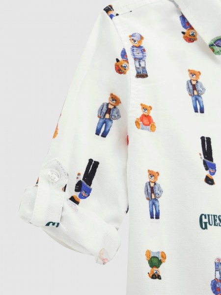 Camisa Guess Menino Oxford Adj. Ls Shirt_Ceremony
