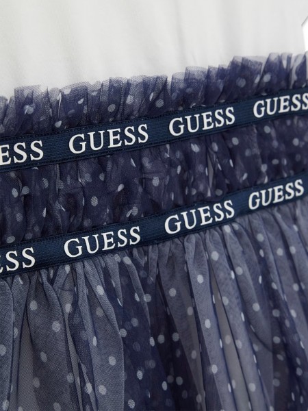 Vestido Guess Menina Mixed Fabric Ss Dress