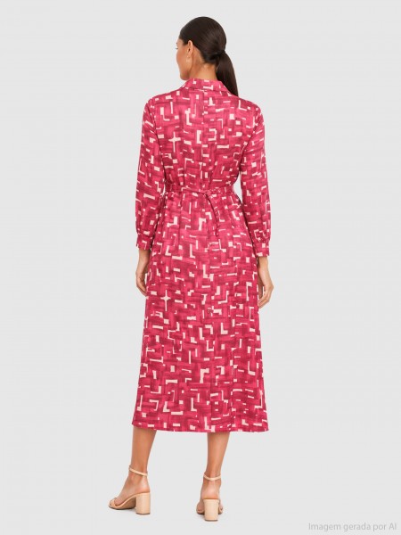 Vestido Vero Moda Mulher Vmidy L/s 7/8 Shirt Dress Wvn Sp