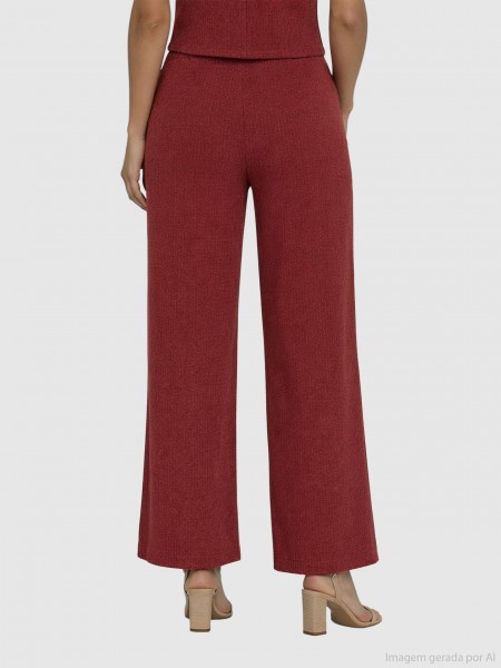 Pants Woman Bordeaux Only
