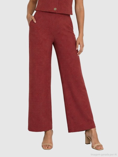 Pants Woman Bordeaux Only