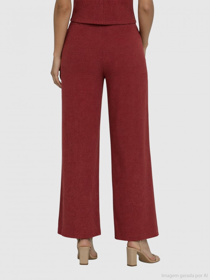 Pants Woman Bordeaux Only