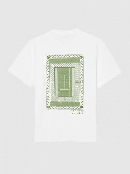T-Shirt Lacoste Homem Classic Fit Back Print Heavy Cotton Tshirt