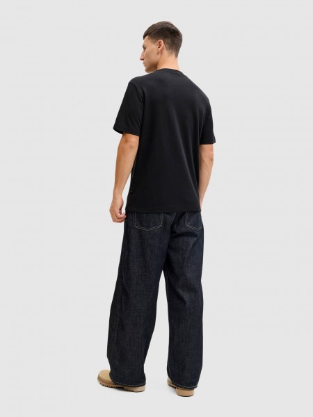 T-Shirt Jack & Jones Homem Jcofusion Chest Brand Tee Ss Crew Noos