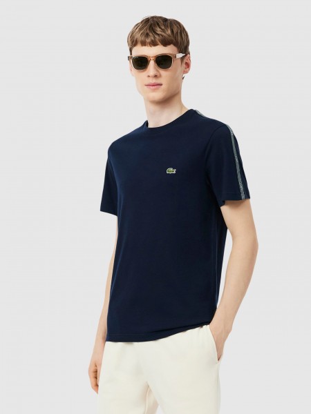T-Shirt Lacoste Homem Regular Fit Lacoste Stripe Band Tshirt