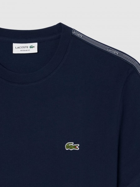 T-Shirt Lacoste Homem Regular Fit Lacoste Stripe Band Tshirt
