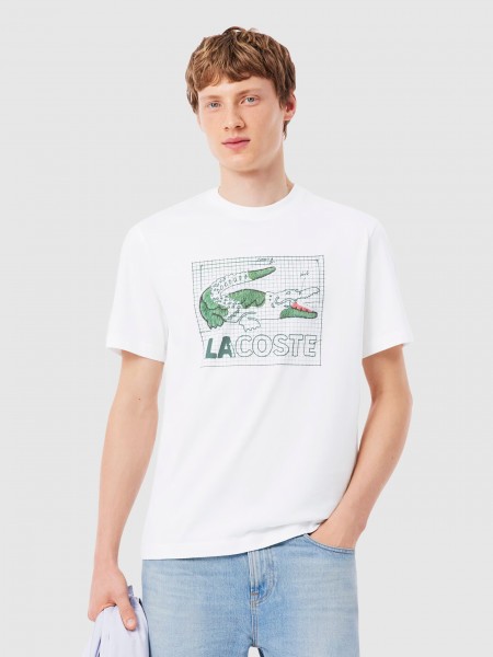 T-Shirt Lacoste Homem Classic Fit Printed Cotton Tshirt