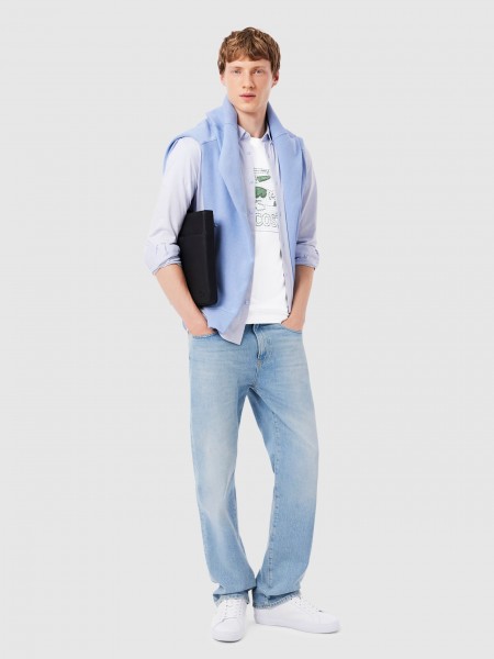 T-Shirt Lacoste Homem Classic Fit Printed Cotton Tshirt