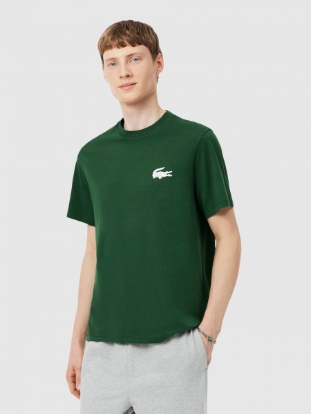 T-Shirt Lacoste Homem Crocodile Print Cotton Loungewear Tshirt