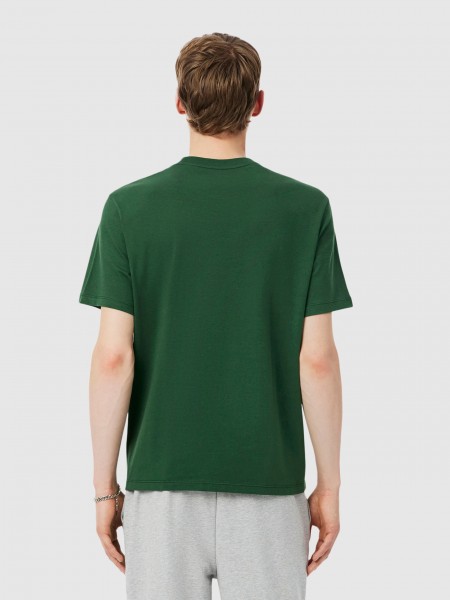 T-Shirt Lacoste Homem Crocodile Print Cotton Loungewear Tshirt