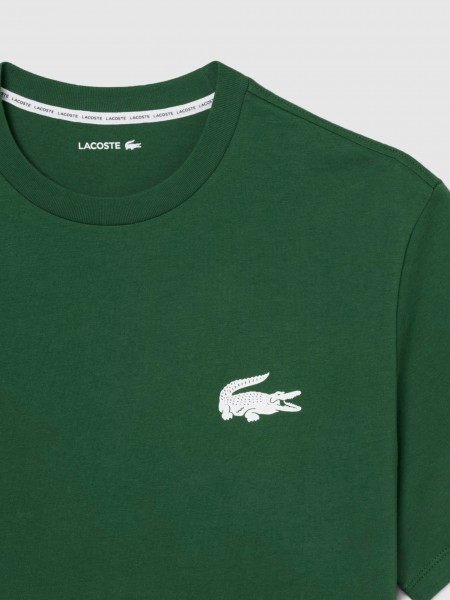T-Shirt Lacoste Homem Crocodile Print Cotton Loungewear Tshirt